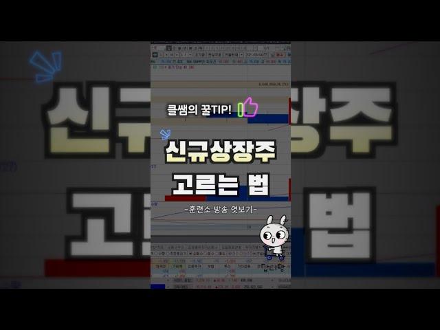수익낼 수 있는 신규상장 종목 고르는 꿀팁! (훈련소 방송 엿보기) #신규상장주 #주식공부 #클쌤