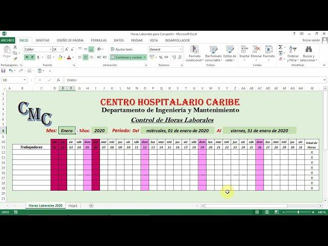  Como Elaborar un Control de Horas Laborales en Excel 