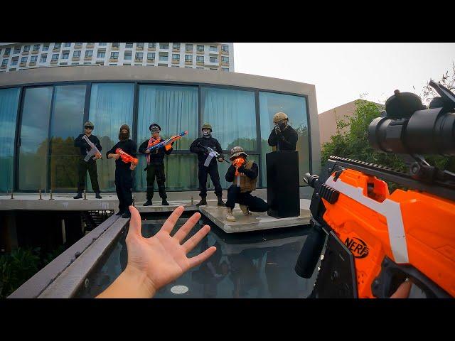 Nerf War: HUGE Mansion Battle (ft Donald Trump and Hillary Clinton)