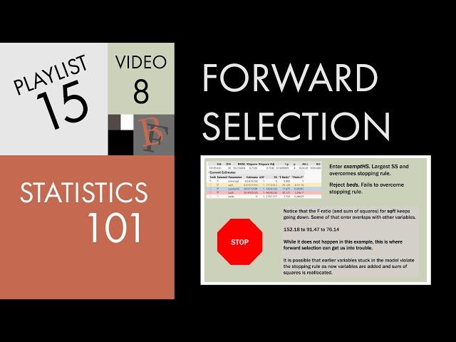 Statistics 101: Multiple Regression, Forward Selection