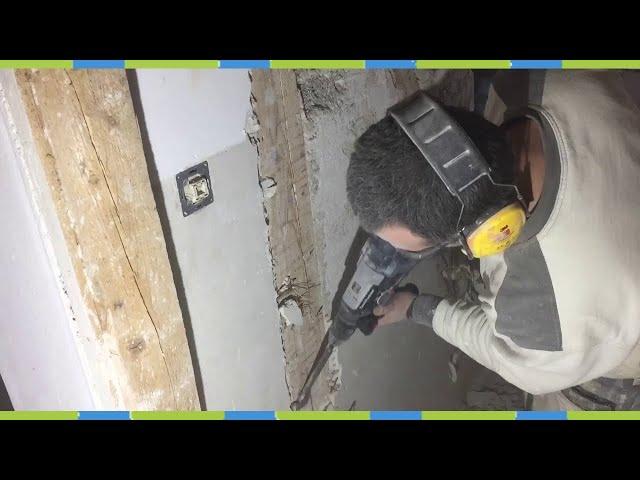 Remove plaster with hammer drill  Truss