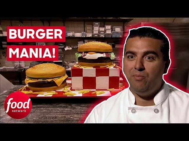 Buddy Makes A Hamburger Cake For Man Obsessed With Burgers! | Cake Boss