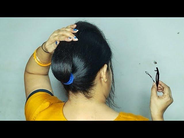 Beautiful Cute Easy Low Bun ! Wedding Low Bun Hairstyles With Lock Pin! bun hair style girl longhair