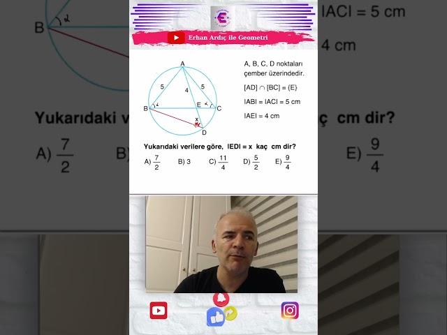 Çemberde Benzerlik #yks2025tayfa #yks #matematikolimpiyat #geometri #matematik #ykstavsiye