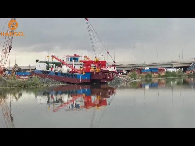 The launching process of Jiangsu Hansel's cutter suction dredger