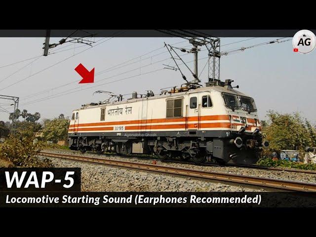 Starting sound of WAP-5 Locomotive | Pantograph UP and DOWN sounds + Cranking