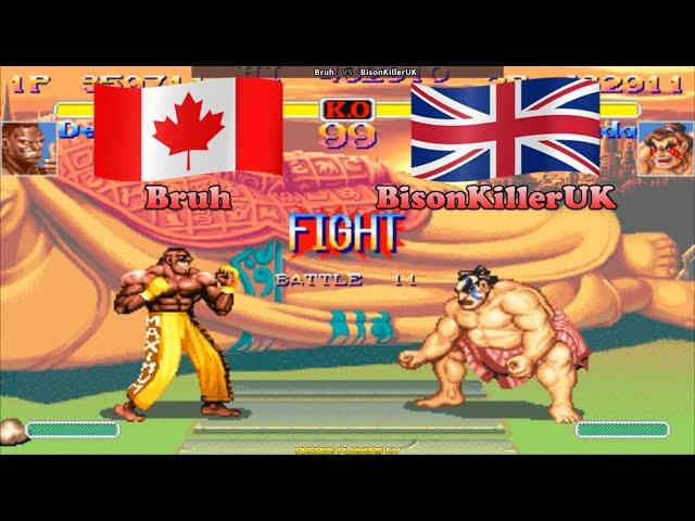 #fightcade Super Street Fighter 2 Turbo  Bruh (Canada) vs BisonKillerUK - スーパーストリートファイターII X