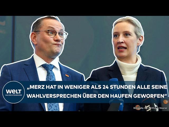 AFD: After the federal election! Tino Chrupalla and Alice Weidel lash out at Friedrich Merz