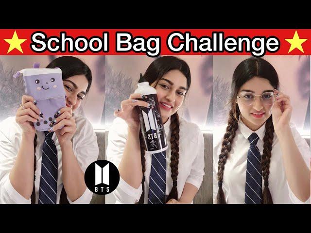 SCHOOL-BAG CHALLENGE!!!  #shorts #youtubeshorts