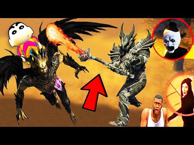 Franklin Found HELL GOD To Catch DEVIL GOD of SERBIAN DANCING LADY in GTA 5 | SHINCHAN and CHOP