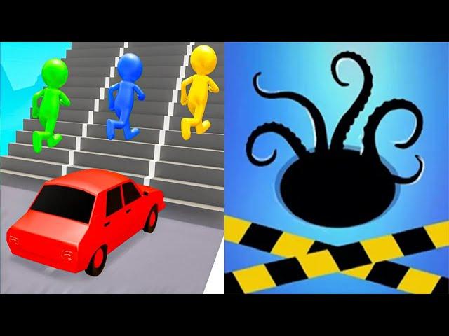Satisfying Mobile Games ALL LEVELS Viral Tiktok Games Dark Hole VS Shape Shifting