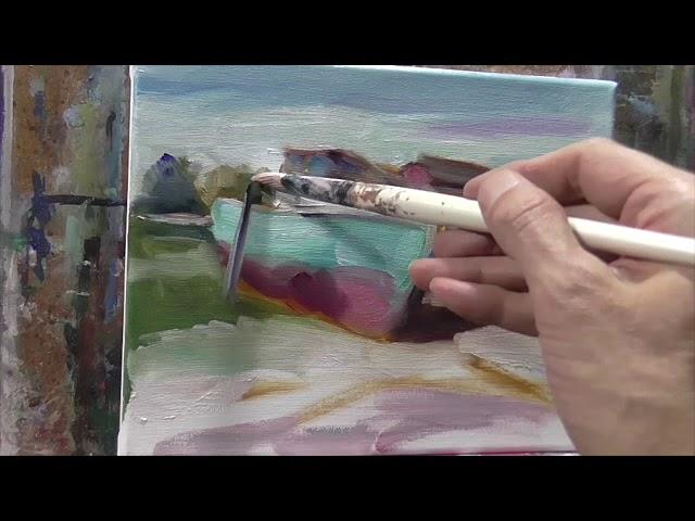 Beached Boats timelapse Oil Painting Demo By Peter Chorao