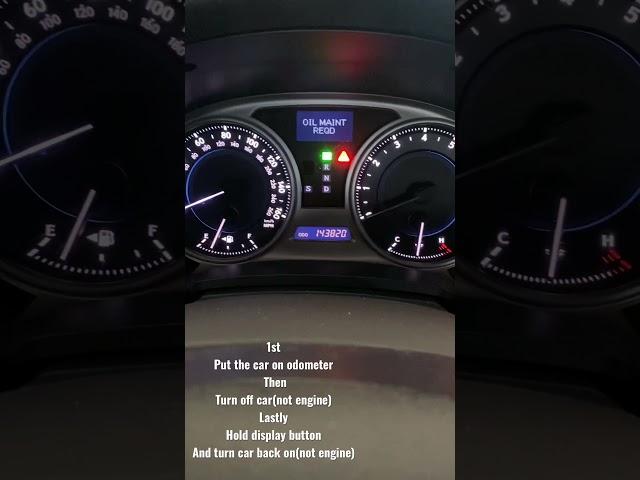 2008 Lexus IS 250 Oil Light Reset(Maintenance Required)
