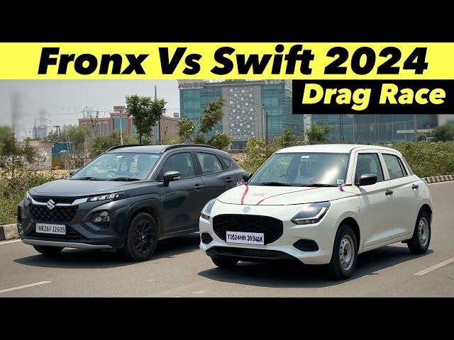 All New Swift 2024 Vs Fronx Drag Race : 3 Cylinder Vs 4 Cylinder !! Swift 2024 Drag Race !!