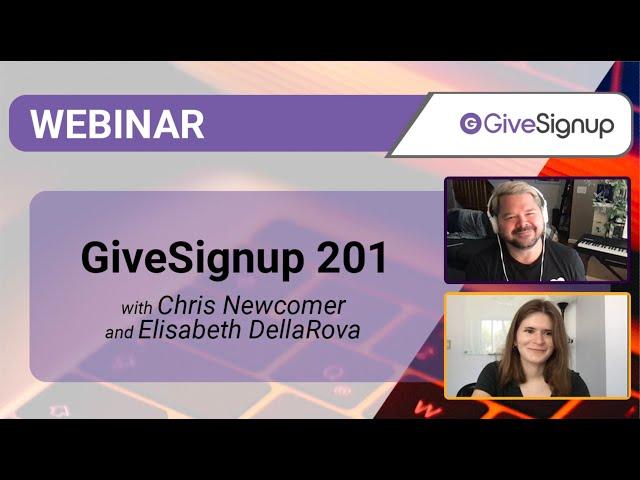 GiveSignup 201