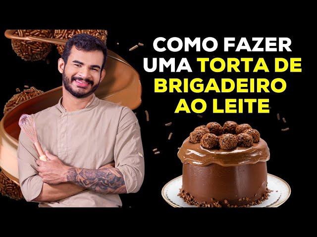 COMO FAZER UMA TORTA DE BRIGADEIRO AO LEITE | RECEITA TORTA DE BRIGADEIRO | Links na descrição