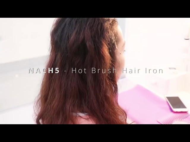 Tescom Hot Brush Hair Iron NACH5 - Straighten your kinky hair just by brushing