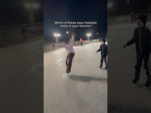 Easy freestyle stops to do on ice #skate #skating #figureskating #iceskating #hockey #freestyleskate