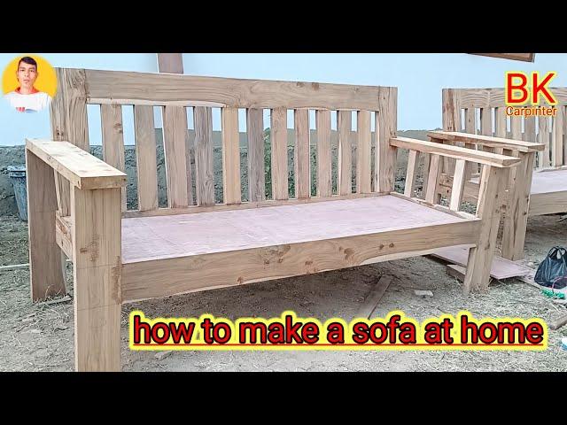 How to make a wooden sofa ||Simple teak wood Sofa making #bkcarpenter