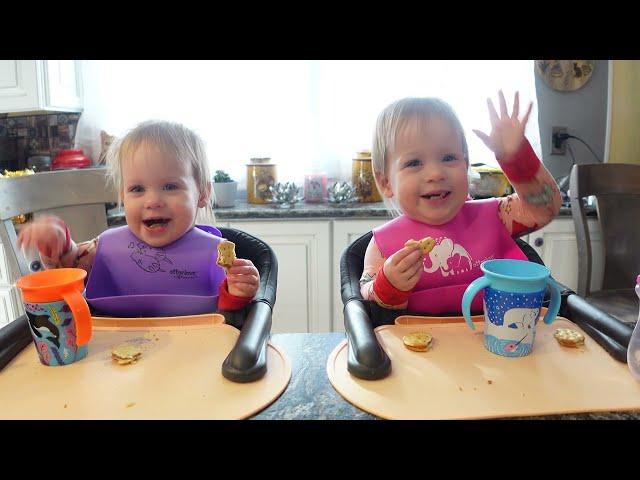 Twins try peanut butter cracker sandwiches