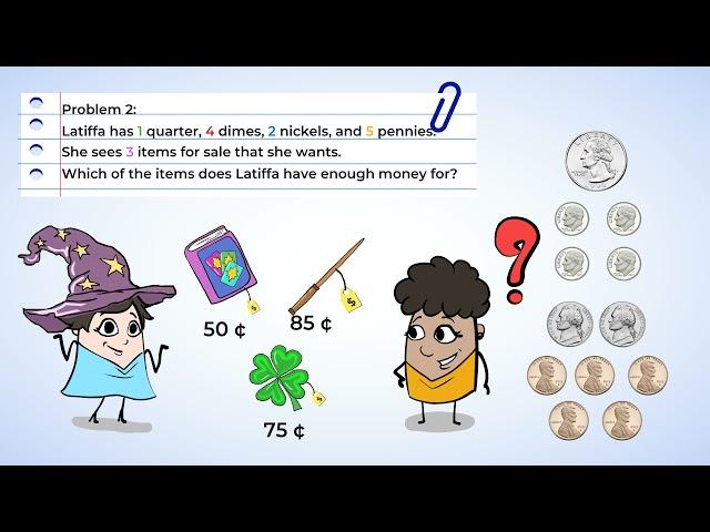 Mia's Mighty Magic Shop—Solving Money Word Problems | MightyOwl Math | 2nd Grade