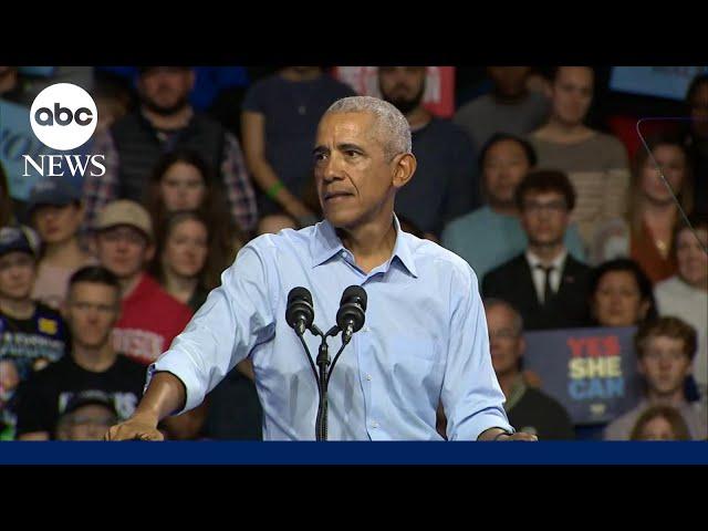 Obama campaigns in Milwaukee for Harris