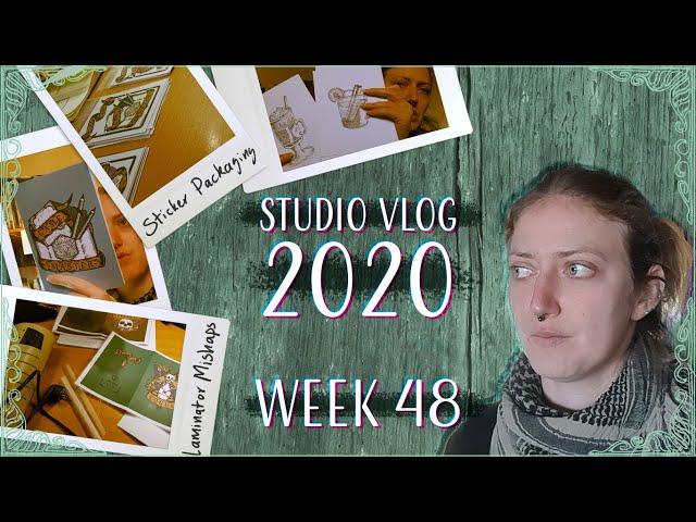 What I've been up to, packaging stickers and creating notebooks // studio vlog 2020 - week 48