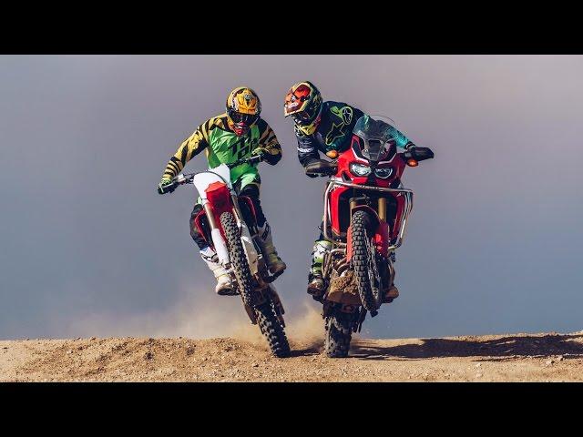 MX vs. ADV! KTM 1190 Adventure R & 450SX-F vs. Honda Africa Twin & CRF450R | On Two Wheels