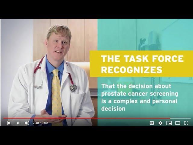 Screening for Prostate Cancer Video: USPSTF Final Recommendation