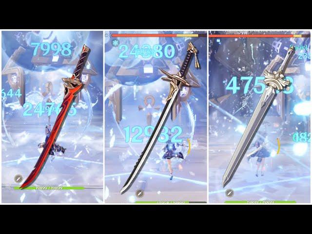 Ayaka Best F2P weapons comparison 3 Stars and 4 Stars