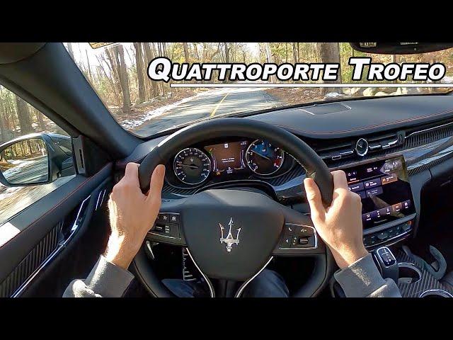 580hp Ferrari V8 Twin Turbo Limo - 2021 Maserati Quattroporte Trofeo POV Drive (Binaural Audio)