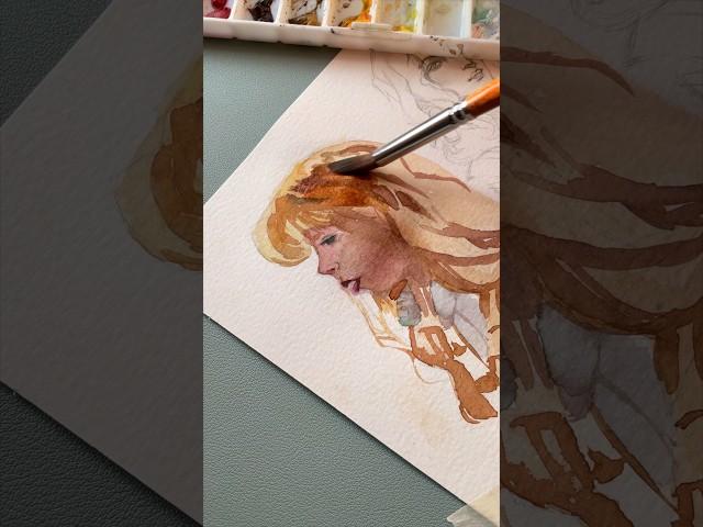 Watercolors portrait painting #drawing #beautifulgirl
