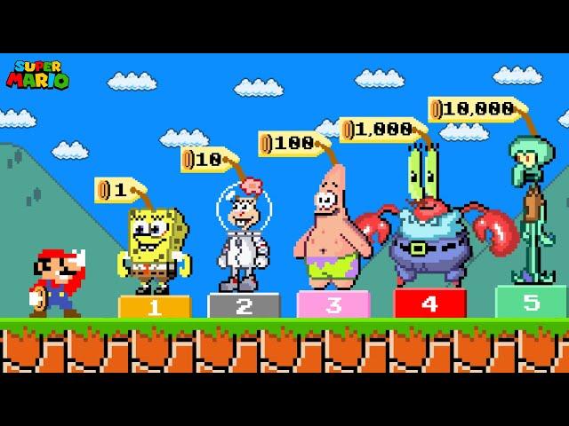 Super Mario Bros. but Mario Can Hire All Characters in SpongeBob