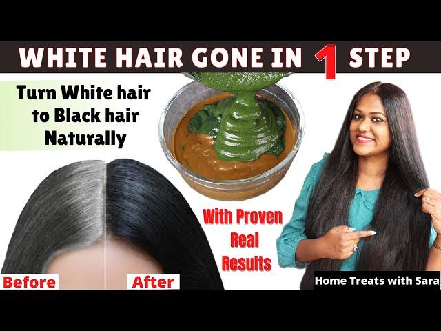 Just 1 Use  Turn White to Black Hair Naturally | Natural Black Hair Live Results| No Dye |No Color