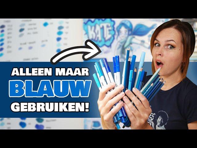 ALLE BLAUWE ART SUPPLIES GEBRUIKEN DIE IK HEB! - 1 kleur Challenge