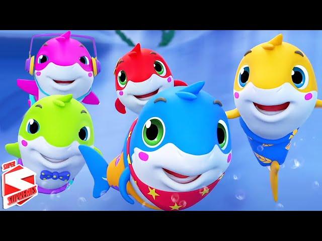 Five Little Sharks Went Swimming One Day + More Nursery Rhymes for Kids