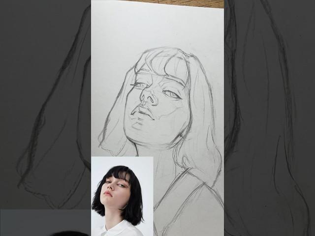 How to draw face looking up using the loomis method