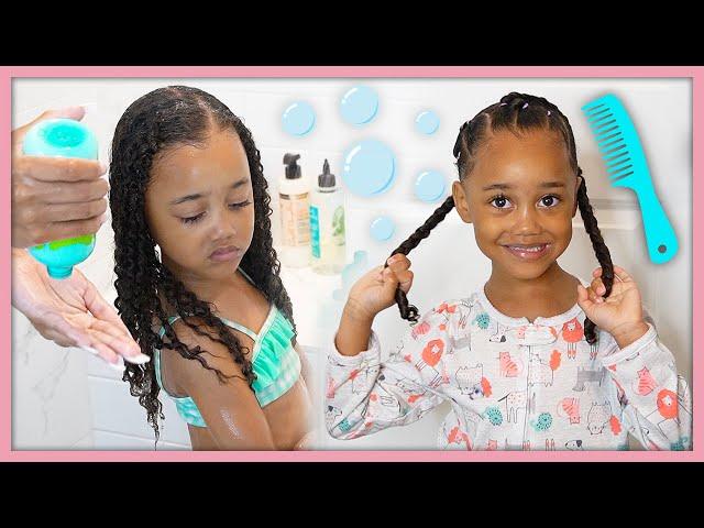 Curly Hair Weekly Wash & Style Routine for Little Girls!