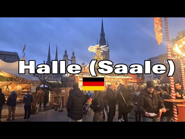 Halle (Saale) Germany  Walking Tour, Evening Walk in Halle (Saale) City in Germany