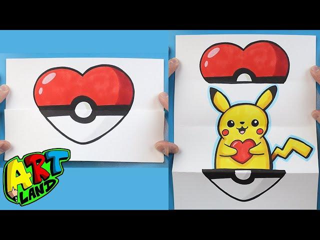 How to Draw a VALENTINE'S PIKACHU SURPRISE FOLD