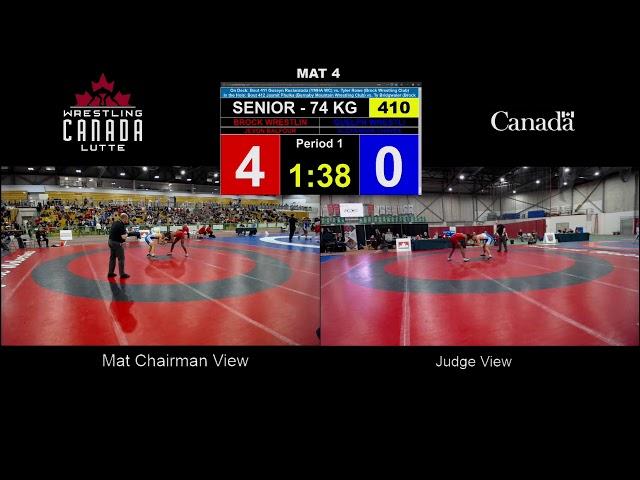 410 Senior 74kg FS Quaterfinal Jevon BALFOUR Brock Wrestling Club vs Alexander CHAVES Guelph Wrestli