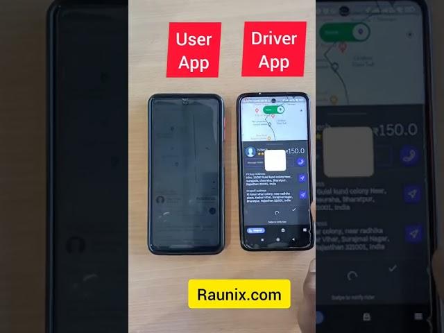 live demo taxi app | how to make app like uber | Raunix