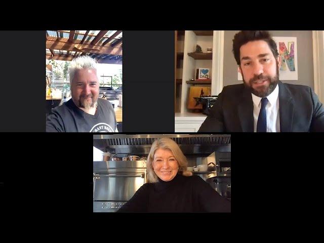 John Krasinski Hosts Guy Fieri, Martha Stewart, David Chang, and Stanley Tucci for an SGN Potluck