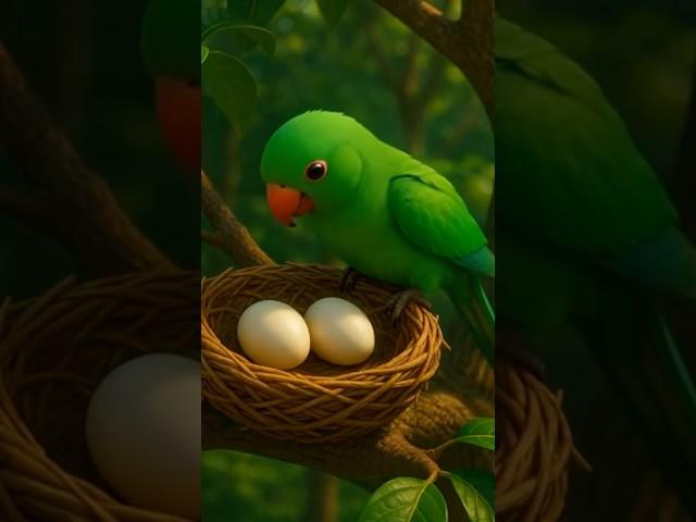 The Bird makes a nest on the mango tree and the parrot also makes a nest #ai #birds #parrot #shorts
