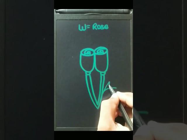 How to draw easy flowers with W letter for briggner #art #trending #shorts