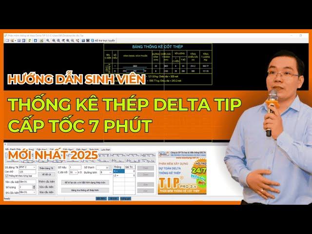 Hướng dẫn thống kê thép Delta TIP cấp tốc 7 phút| Th.S Mai Bá Nhẫn| DTC #deltatip #dtc