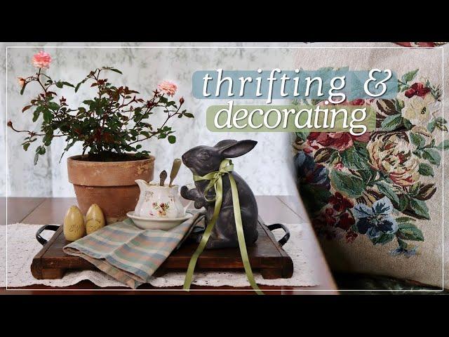 🪺 THRIFT WITH ME & DECORATE FOR SPRING! | Spring Decorating Ideas, Thrifting, Goodwill, Home Decor.