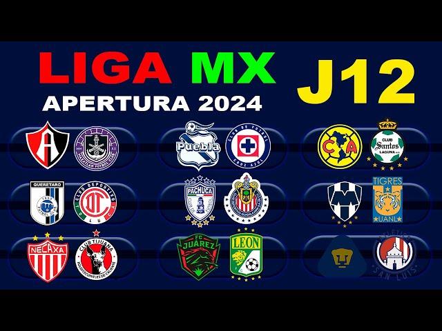 FECHAS, HORARIOS Y CANALES PARA LA JORNADA 12 DE LA LIGA MX APERTURA 2024