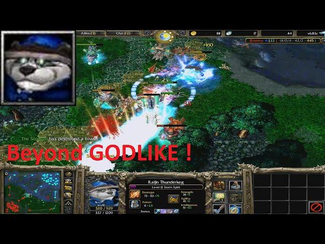 DotA 6.83c - Storm Spirit, Raijin Beyond GODLIKE !