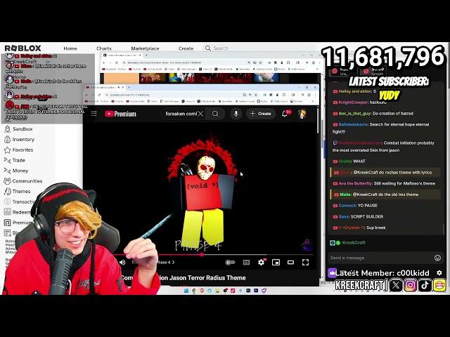 KreekCraft listens to Combat Initiation Jason Terror Radius Theme - Roblox Forsaken